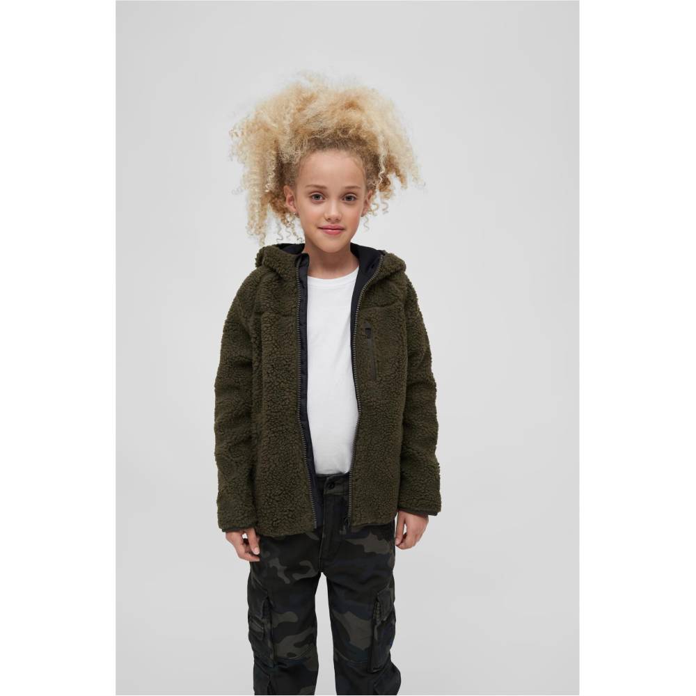 Brandit - Teddyfleece Hood Veste enfant - Vert